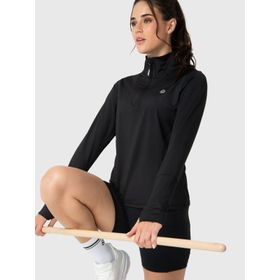 Polera Para Mujer Ls Half Zip Negro Bsoul