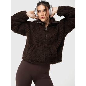 Polar Para Mujer Mid Zip Sherpa Marrón Bsoul