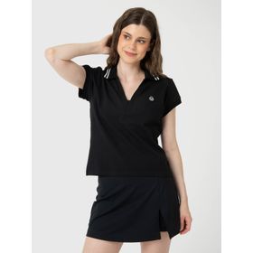 Polo Manga Corta Para Mujer Heritage Aloe Negro Bsoul