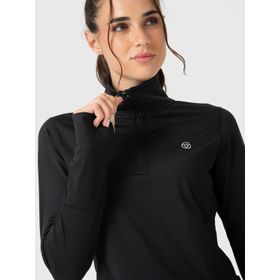 Polera Para Mujer Ls Half Zip Negro Bsoul