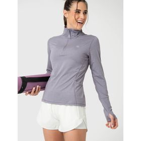 Polera Para Mujer Ls Half Zip Morado Bsoul