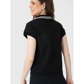 Polo Manga Corta Para Mujer Heritage Aloe Negro Bsoul