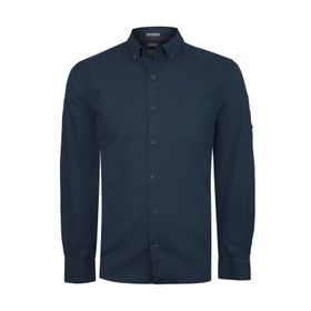 Camisa M/L Algodón Orgánico Para Hombre Leeds Azul Rockford