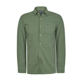 Camisa M/L Algodón/Lana Para Hombre Wool Verde Rockford