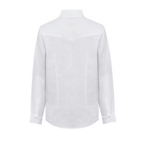 Blusa M/L Lino Orgánico Para Mujer Lirio Blanco Rockford