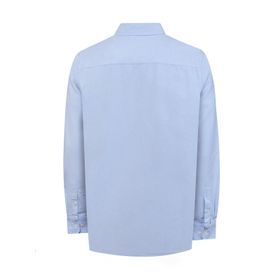 Camisa M/L Algodón Orgánico Para Hombre Oxford Celeste Rockford