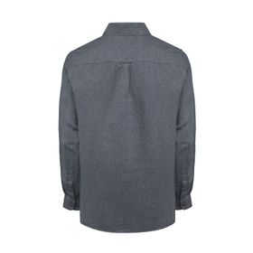 Camisa M/L Lino Orgánico Para Hombre Linen Azul Rockford