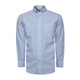Camisa M/L Algodón Para Hombre Wf Pb Azul Rockford
