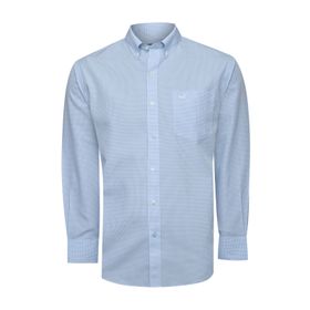 Camisa M/L Algodón Para Hombre Wf Pb Celeste Rockford