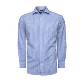Camisa M/L Algodón Para Hombre Wf Pc Azul Rockford