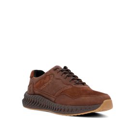 Zapatilla Para Hombre Cuero Spinal Brio Café Hush Puppies