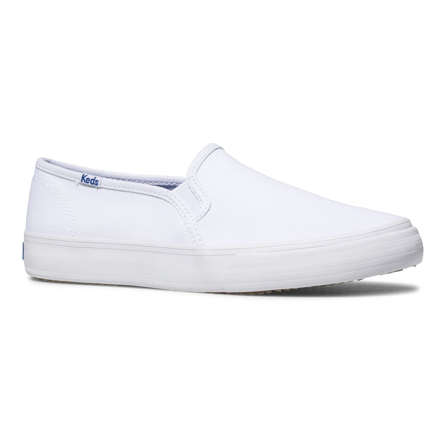 Keds Women's Double Decker Canvas Slip-On Sneakers – Cushiony Comfort & Sporty Stripes