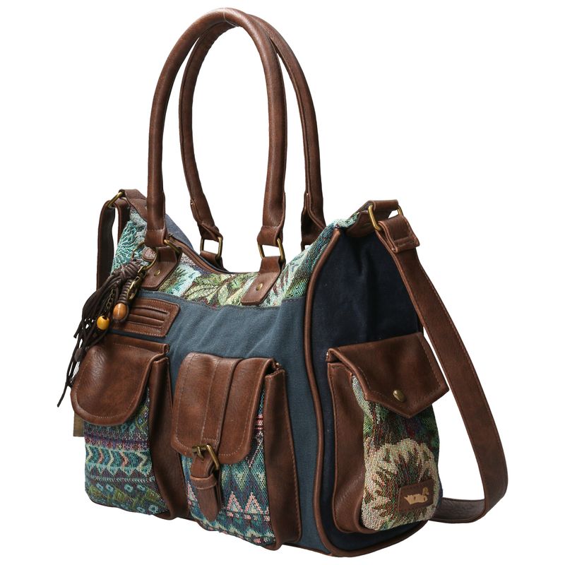 CARTERA ROCKFORD TEXTIL SINT TICO ROSSI HOBO AZUL PARA MUJER