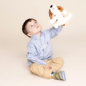 Camisa Manga Larga Hush Puppies Kids Algodón  Oxford Azul Para Niño