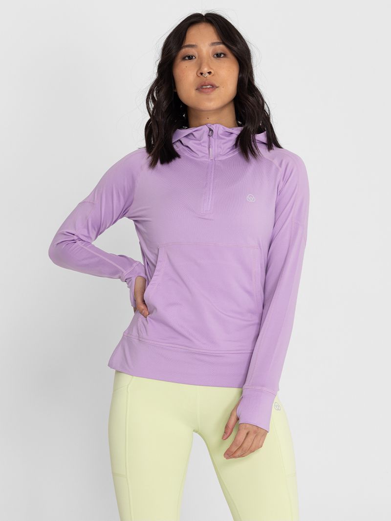 Hoodie-Para-Mujer--Half-Zipper-Morado-Bsoul