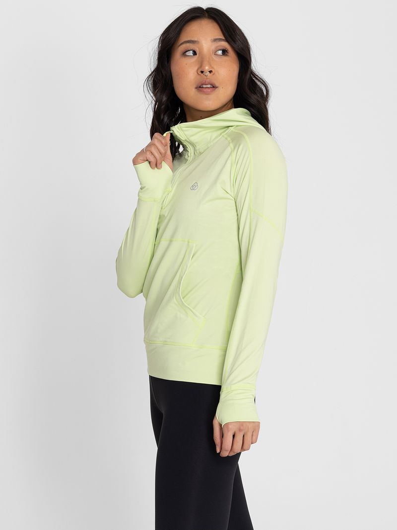 Hoodie-Para-Mujer--Half-Zipper-Verde-Bsoul