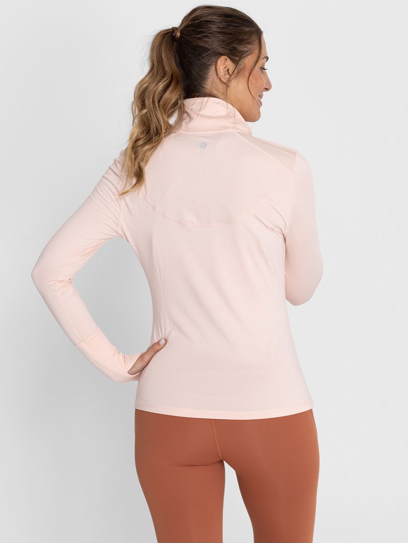 Polo-Manga-Larga-Para-Mujer--Half-Zip-Rosado-Bsoul