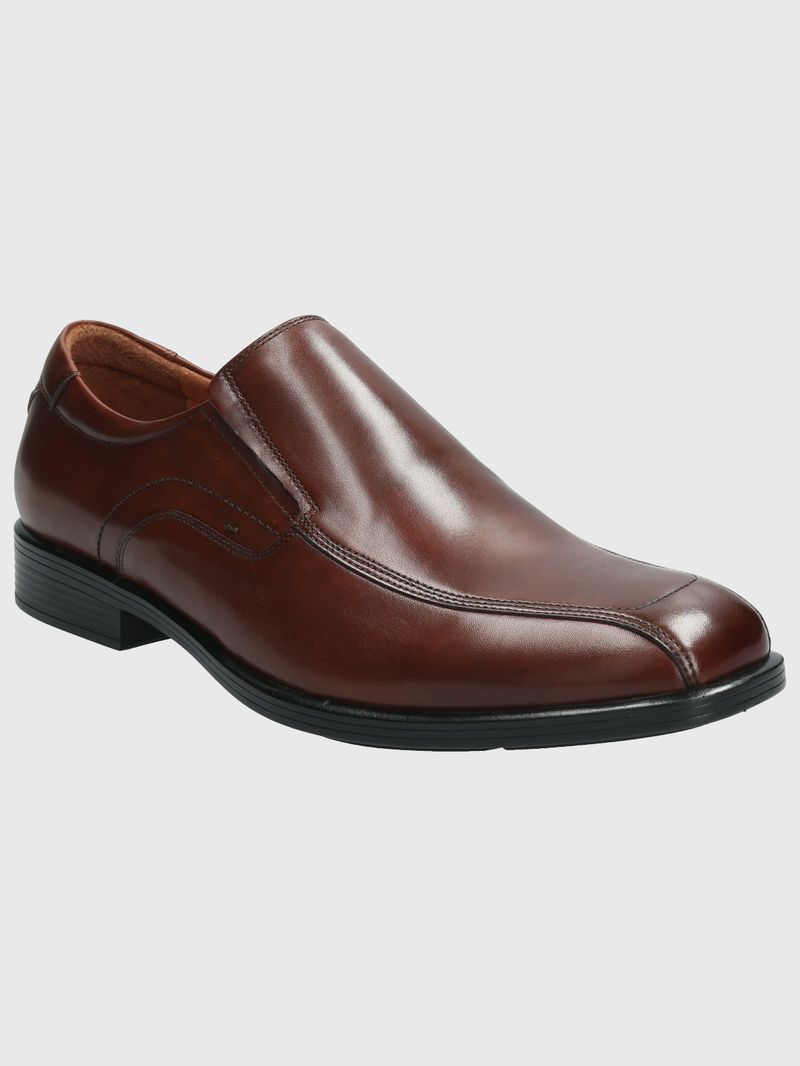 Zapato-Para-Hombre-Cuero-Strand-Marron-Hush-Puppies