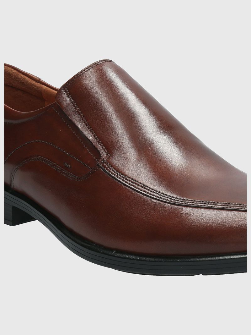 Zapato-Para-Hombre-Cuero-Strand-Marron-Hush-Puppies