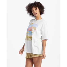 POLO PARA MUJER MANGA CORTA WAKE UP AND STOKE BLANCO BILLABONG