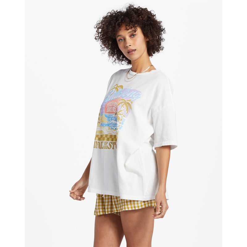 Polo-Para-Mujer-Manga-Corta-Wake-Up-And-Stoke-Blanco-Billabong