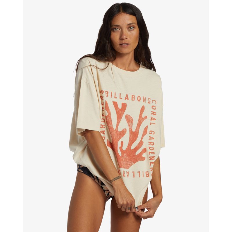 Polo-Para-Mujer-Manga-Corta-True-Boy-Coral-Gardener-Blanco-Billabong