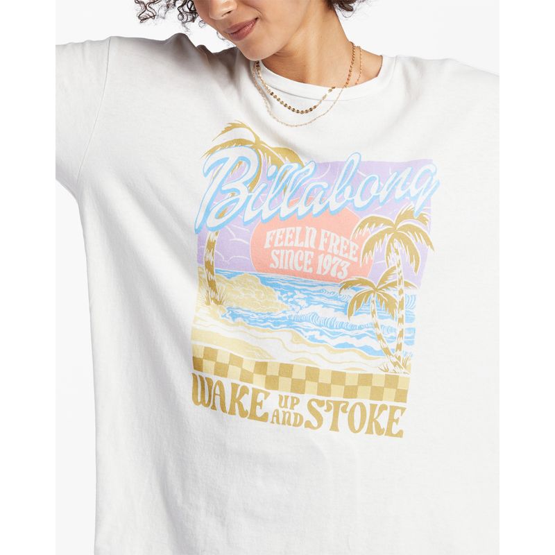 Polo-Para-Mujer-Manga-Corta-Wake-Up-And-Stoke-Blanco-Billabong