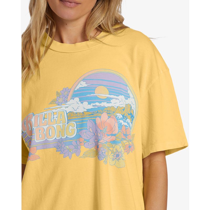 Polo-Para-Mujer-Manga-Corta-Island-Blooms-Amarillo-Billabong