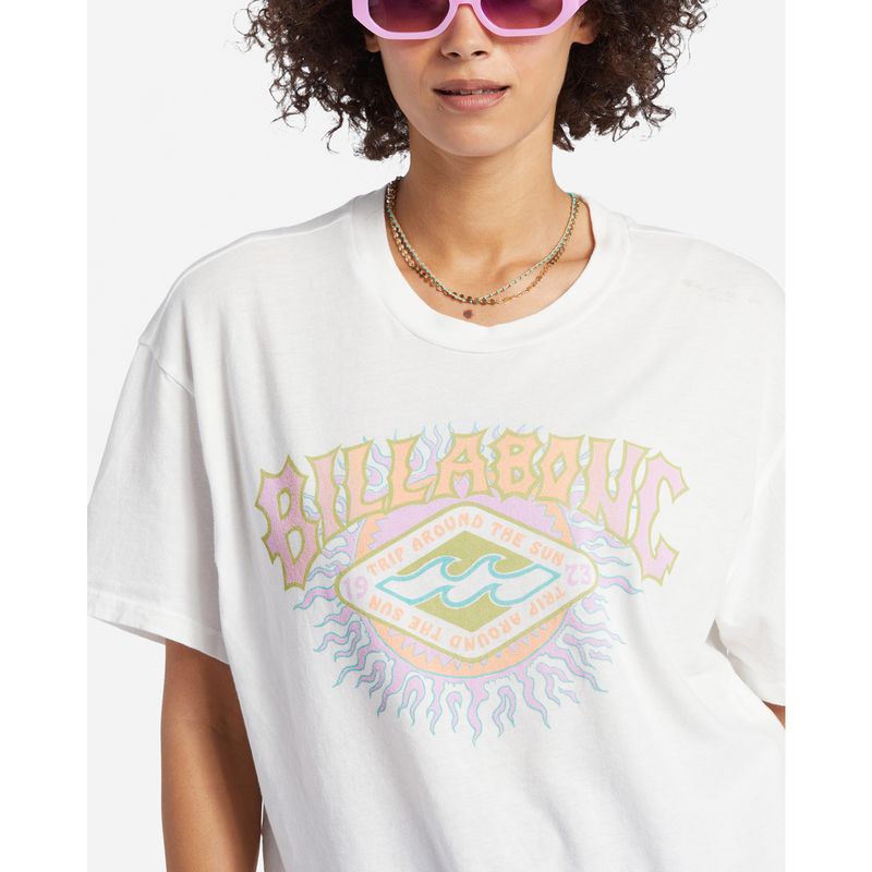 Polo-Para-Mujer-Manga-Corta-Around-The-Sun-Blanco-Billabong