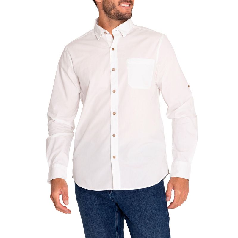 Camisa-Para-Hombre-Algodon-Organico-Galiton-Blanco-Rockford