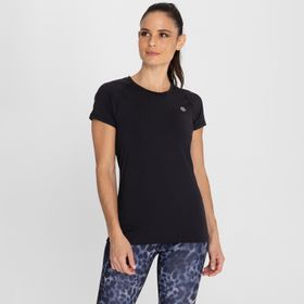 POLO MANGA CORTA PARA MUJER  T-SHIRT ROUND NECK NEGRO BSOUL