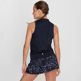 POLO SIN MANGA PARA MUJER  TANK HALF ZIPPER AZUL BSOUL