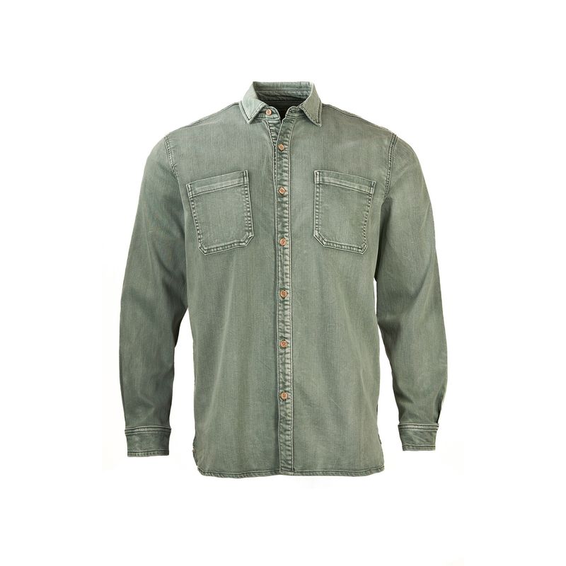 Camisa-Para-Hombre-Algodon-Organico-Denim-Verde-Rockford