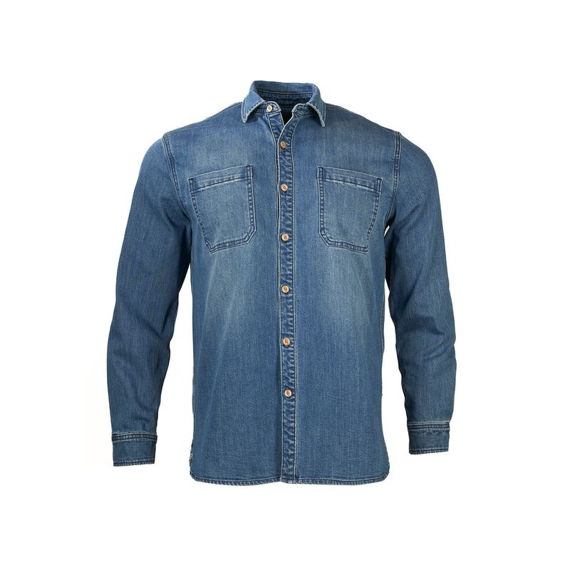 Camisa-Para-Hombre-Algodon-Organico-Denim-Azul-Rockford