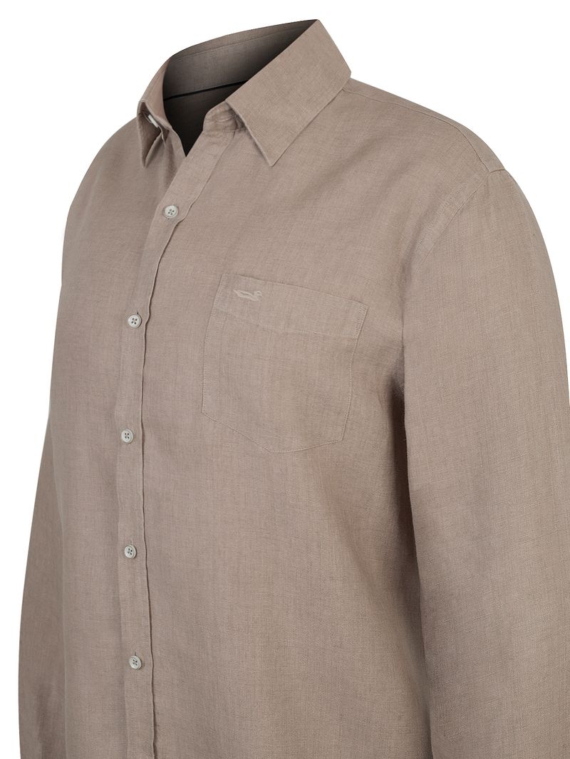 Camisa-Para-Hombre-Lino-Linen-Beige-Rockford