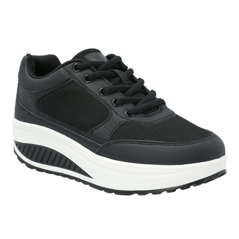 Zapatilla-Para-Mujer-Textil-Coral-Negro-Hush-Puppies
