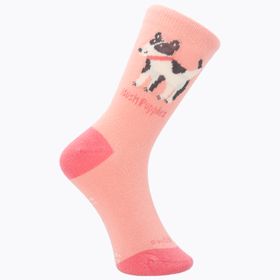 MEDIAS HUSH PUPPIES ALGODÓN/SPANDEX I24G C JACK RUSSELL ROSADO PARA NIÑA