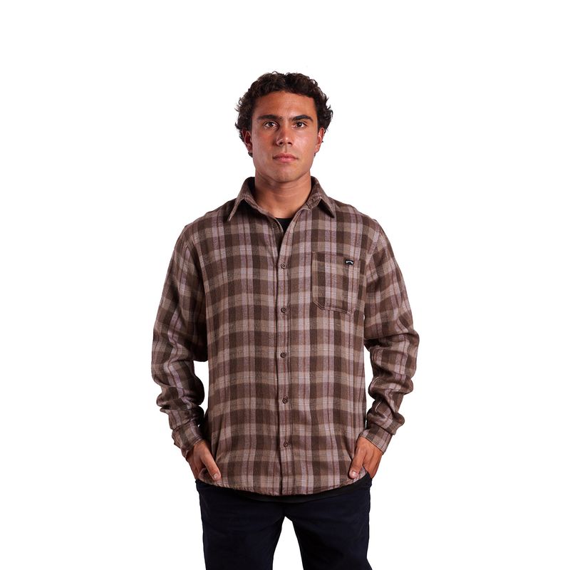 Camisa-Para-Hombre--Coastline-Marron-Billabong