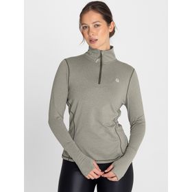 POLO MANGA LARGA PARA MUJER HALF ZIP VERDE BSOUL