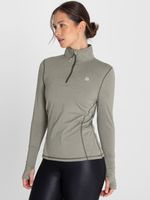 Polo-Manga-Larga-Para-Mujer--Half-Zip-Verde-Bsoul