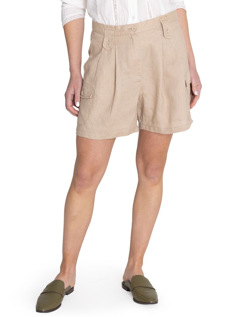 Short-Para-Mujer-Lino-Organico-Rout-Beige-Rockford