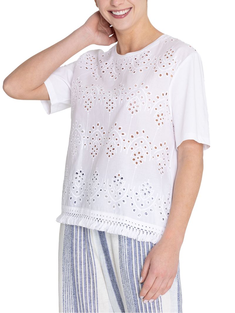 Polo-Para-Mujer-Manga-Corta-Lates-Blanco-Rockford