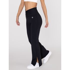 Legging Para Mujer Flared Split Hem Negro Bsoul