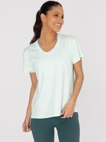Polo-Manga-Corta-Para-Mujer--V-Neck-Verde-Bsoul