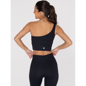 BRA PARA MUJER DEPORTIVO ASYMMETRIC CROP TOP NEGRO BSOUL