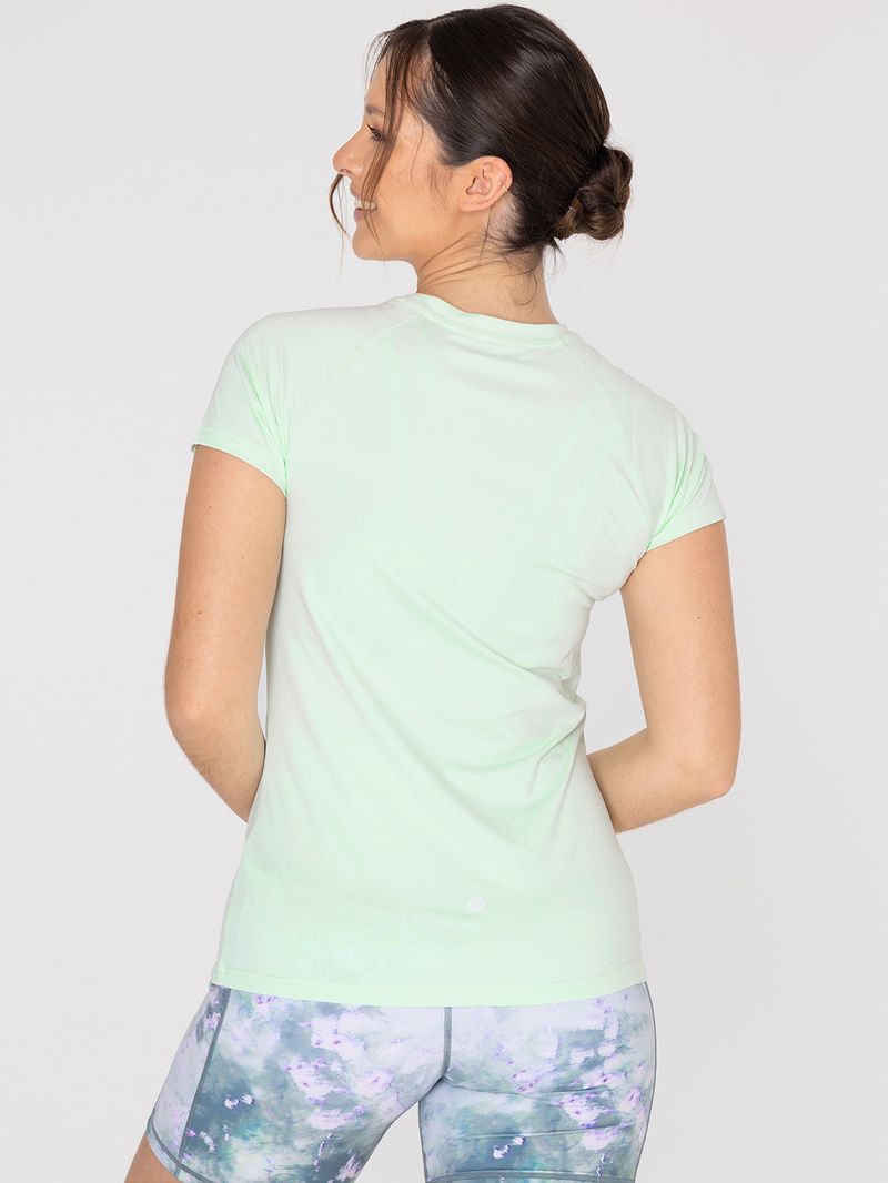 Polo-Manga-Corta-Para-Mujer--T-Shirt-Round-Neck-Verde-Bsoul