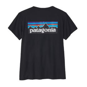 POLO PATAGONIA P-6 LOGO RESPONSIBILI-TEE NEGRO PARA MUJER