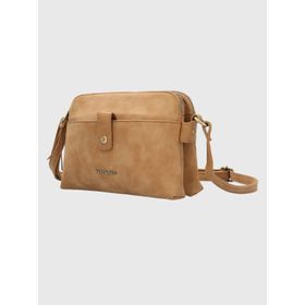 CARTERA HUSHPUPPIES ECOCUERO DEAN CROSS CARAMELO PARA MUJER