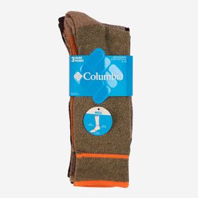MEDIAS UNISEX 3 PACK COTTON CREW MARRON COLUMBIA