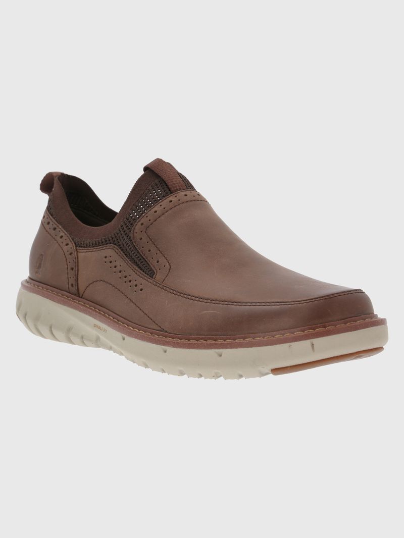 Zapato-Para-Hombre-Cuero-Poliester-Smart-Slip-On-Cafe-Oscuro-Hush-Puppies